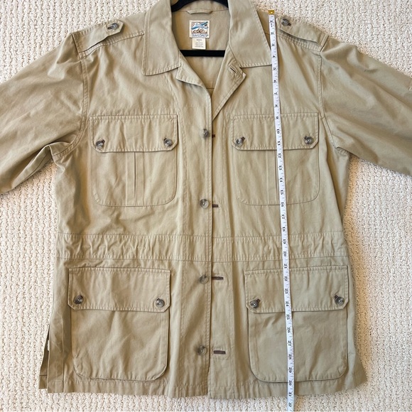 TRAVELSMITH Vintage Khaki Utility Jacket Chore Trench Coat L - Picture 14 of 15